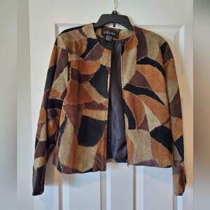 Karen Arnold leather suede patchwork jacket‎